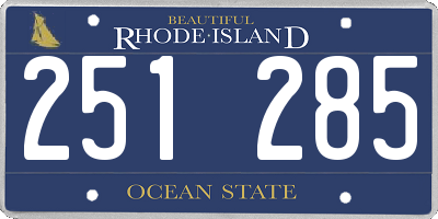RI license plate 251285
