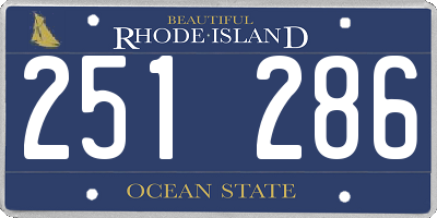 RI license plate 251286