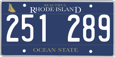 RI license plate 251289
