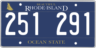 RI license plate 251291