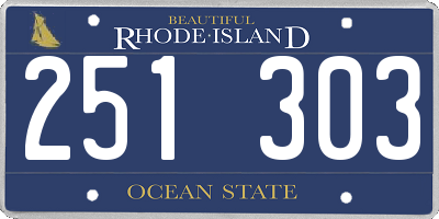 RI license plate 251303