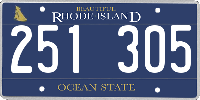 RI license plate 251305
