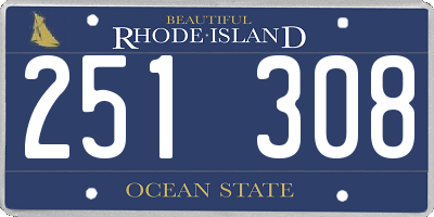 RI license plate 251308