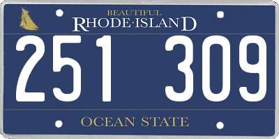 RI license plate 251309