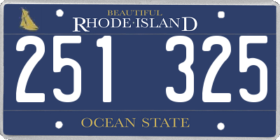 RI license plate 251325