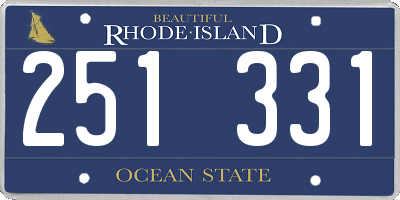 RI license plate 251331