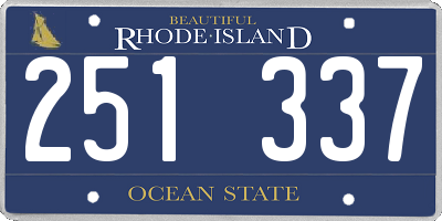 RI license plate 251337