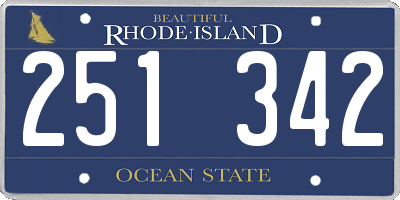 RI license plate 251342