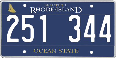 RI license plate 251344