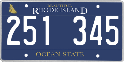 RI license plate 251345
