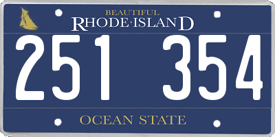 RI license plate 251354
