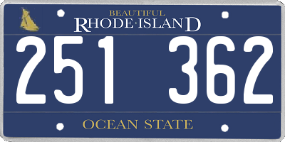 RI license plate 251362