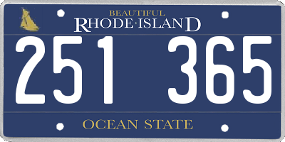 RI license plate 251365