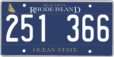 RI license plate 251366