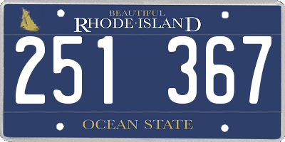 RI license plate 251367