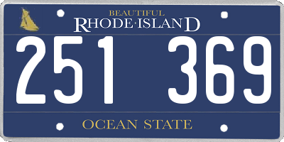 RI license plate 251369