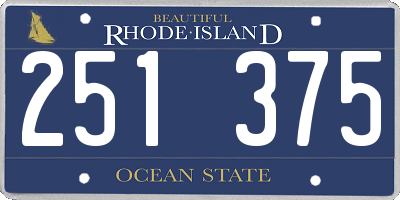 RI license plate 251375