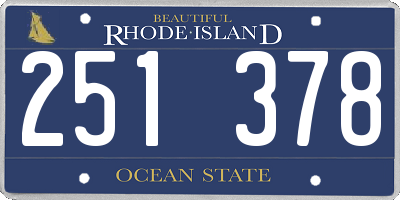 RI license plate 251378