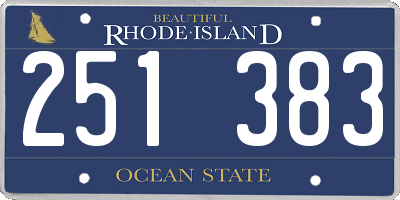 RI license plate 251383
