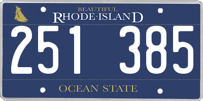 RI license plate 251385