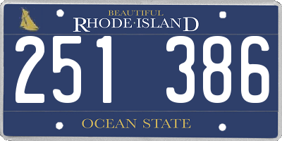 RI license plate 251386
