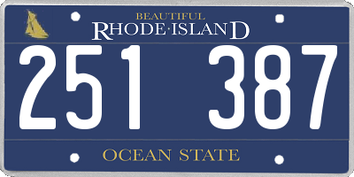 RI license plate 251387