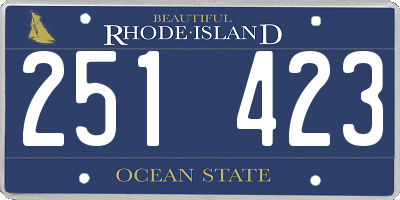 RI license plate 251423