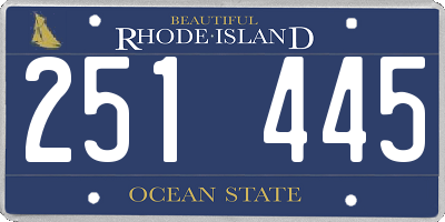 RI license plate 251445
