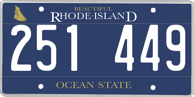 RI license plate 251449