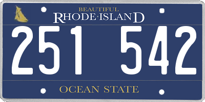 RI license plate 251542
