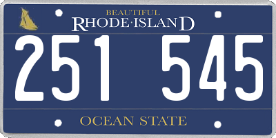 RI license plate 251545