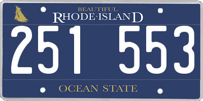 RI license plate 251553