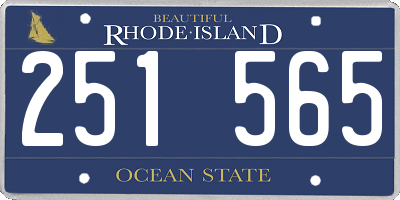 RI license plate 251565