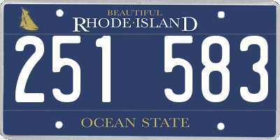 RI license plate 251583