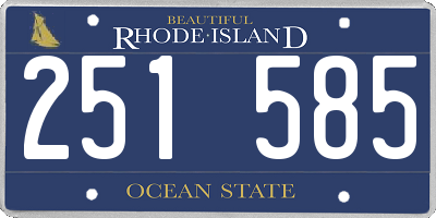 RI license plate 251585