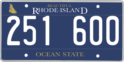 RI license plate 251600