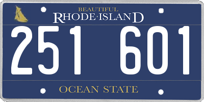 RI license plate 251601
