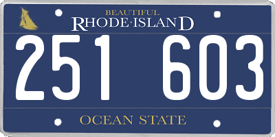 RI license plate 251603