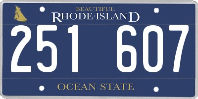 RI license plate 251607