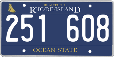 RI license plate 251608
