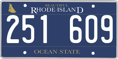RI license plate 251609