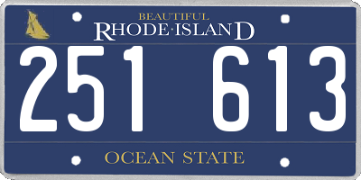 RI license plate 251613