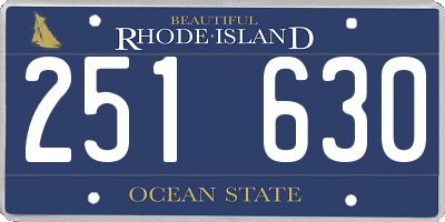 RI license plate 251630