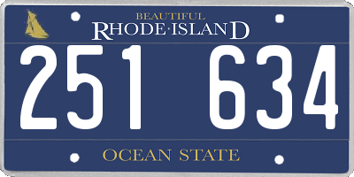 RI license plate 251634