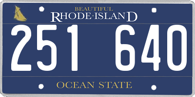 RI license plate 251640