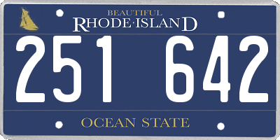 RI license plate 251642