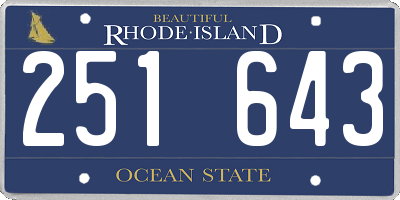 RI license plate 251643