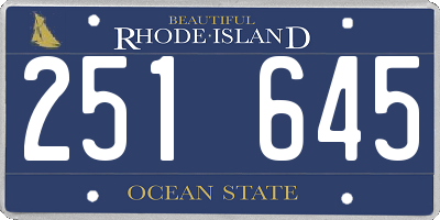 RI license plate 251645