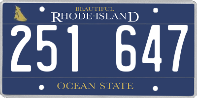 RI license plate 251647