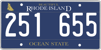 RI license plate 251655
